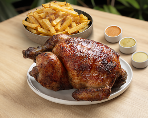 Pollo Entero con Guarnición